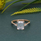 Perfect Fit Three Stone Emerald Lab Diamond Ring With Side Pear - JBR Jeweler