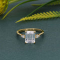 Perfect Fit Three Stone Emerald Lab Diamond Ring With Side Pear - JBR Jeweler