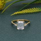 Perfect Fit Three Stone Emerald Lab Diamond Ring With Side Pear - JBR Jeweler