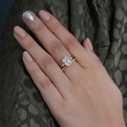 Radiant Cut 3 Stone Moissanite Diamond Engagement Ring With Full Eternity Bridal Sets - JBR Jeweler