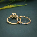 Radiant Cut 3 Stone CVD Diamond Engagement Ring With Full Eternity Bridal Sets - JBR Jeweler