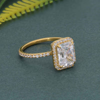 Radiant Cut Halo Lab Grown Diamond Engagement Ring