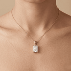 Radiant Cut Lab Diamond Solitaire Pendant in 14k Gold