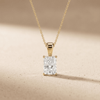 Radiant Cut Lab Diamond Solitaire Pendant in 14k Gold