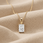 Radiant Cut Lab Diamond Solitaire Pendant in 14k Gold