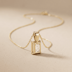 Radiant Cut Lab Diamond Solitaire Pendant in 14k Gold