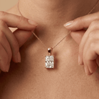 Radiant Cut Lab Diamond Solitaire Pendant in 14k Gold