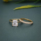 Radiant Cut Lab Grown Diamond Solitaire Ring Set With Matching Band - JBR Jeweler
