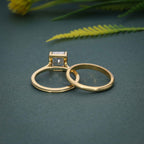 Radiant Cut Lab Grown Diamond Solitaire Ring Set With Matching Band - JBR Jeweler