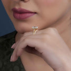 Radiant Cut Moissanite Diamond Solitaire Ring Set With Matching Band - JBR Jeweler