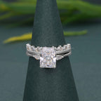 Radiant Cut Three Stone Lab Grown Diamond Bridal Ring With Matching Band - JBR Jeweler