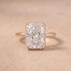 Radiant Double Halo Moissanite Gold Ring – Front View
