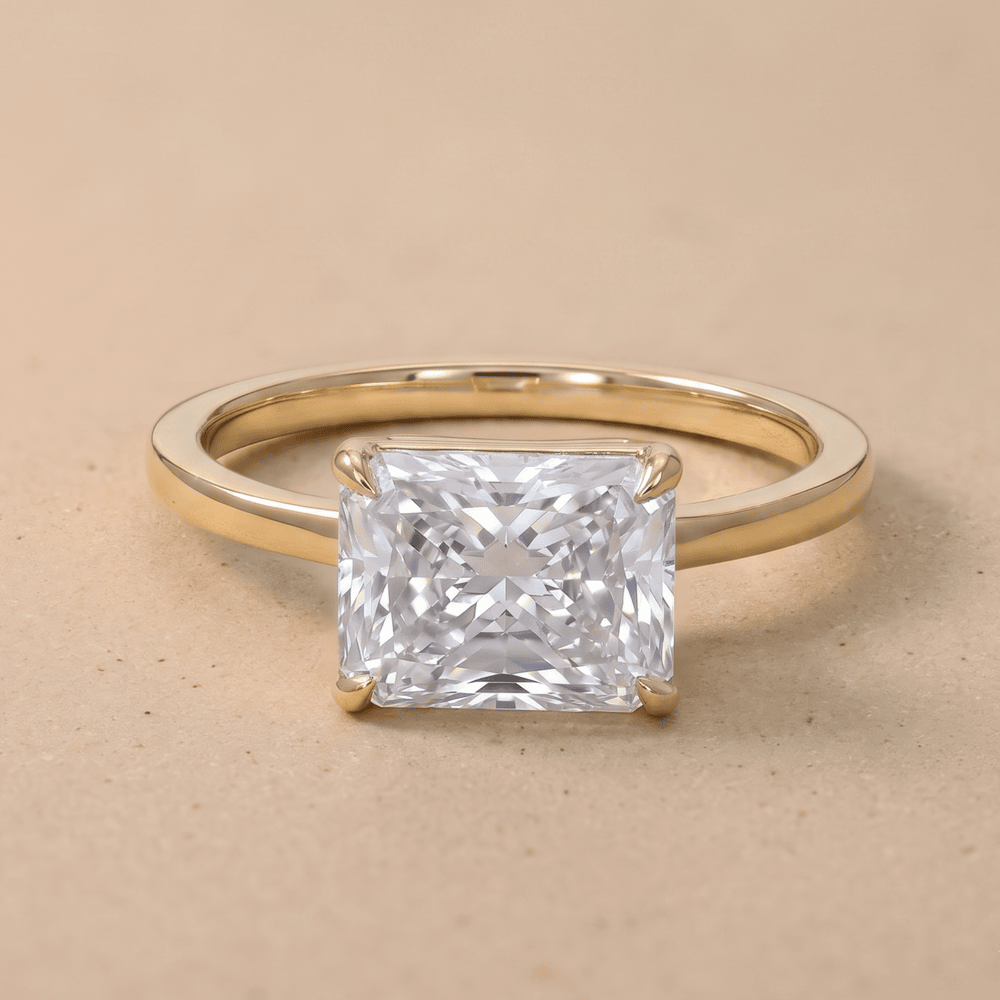 East West Bridal Ring Diamond Close Up