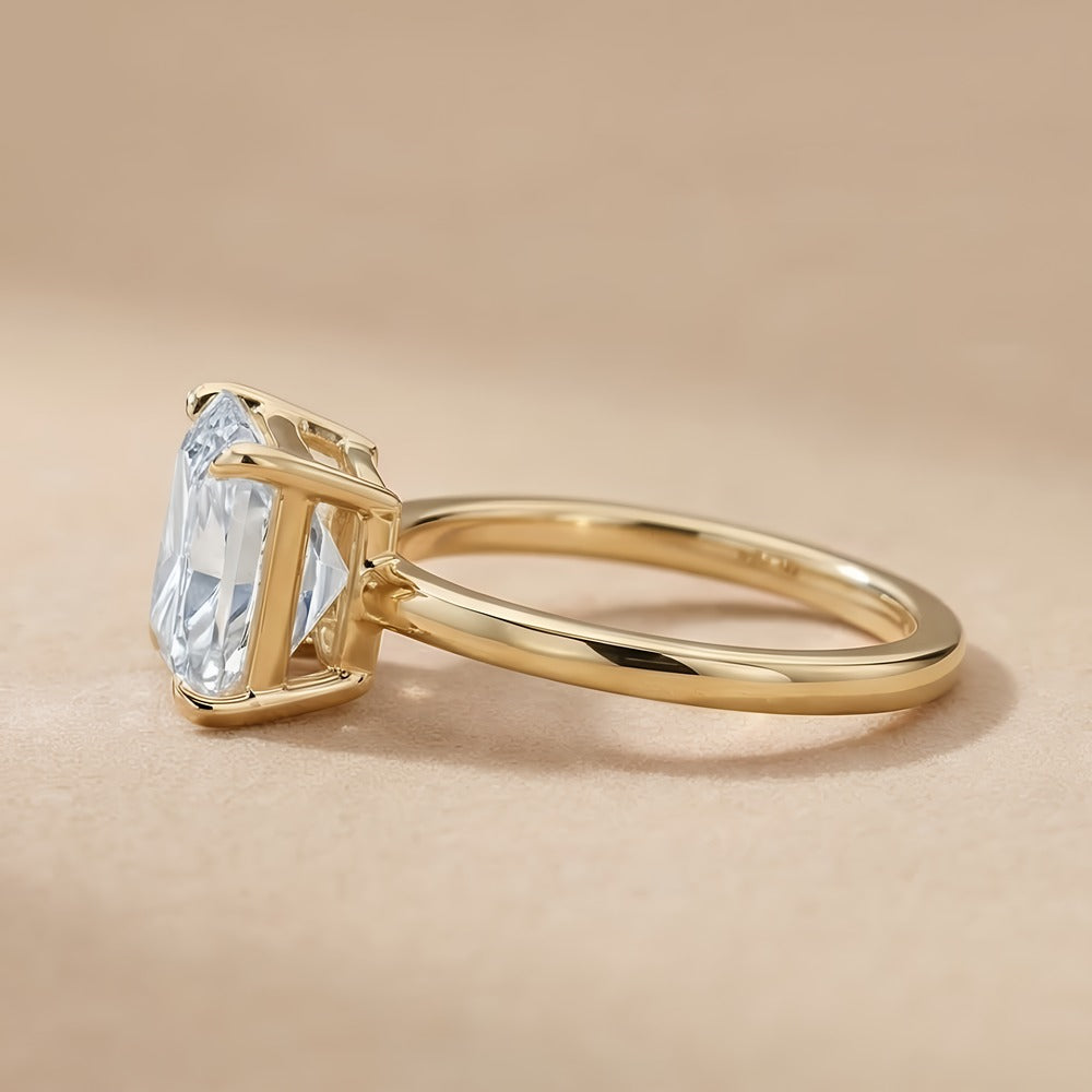 Radiant Bridal Ring Side Profile View
