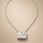 Radiant Gemstone Pendant Necklace 14k White Gold