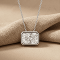 Radiant Gemstone Pendant Necklace 14k White Gold