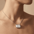 Radiant Gemstone Pendant Necklace 14k White Gold