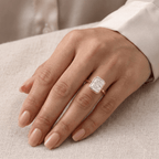 Conflict-free radiant lab diamond bridal ring