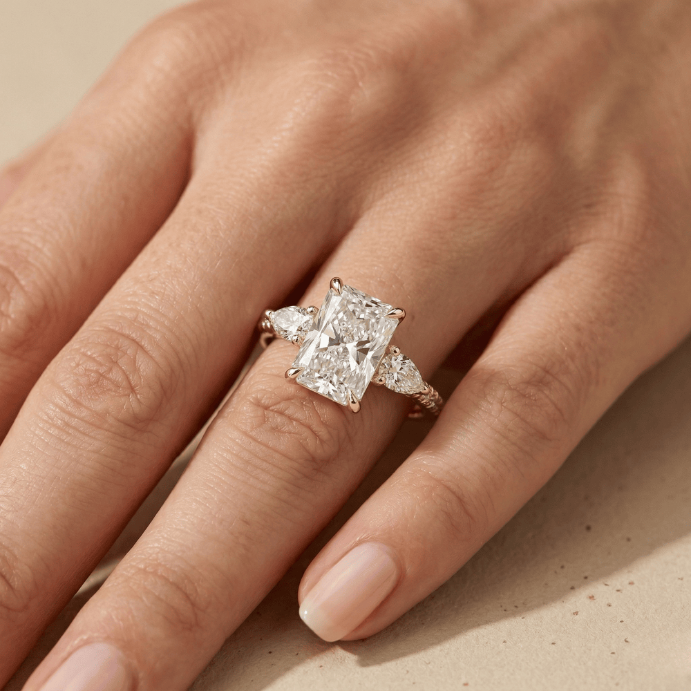 Lab diamond engagement ring crafted in 10K solid gold