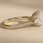 Lab grown radiant diamond bridal ring in solid 10K gold