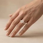 10K gold radiant diamond ring for wedding and anniversary