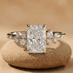 Radiant lab grown diamond engagement ring in 14K gold