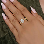 Radiant Lab Grown Diamond Engagement Ring With Marquise Accent - JBR Jeweler