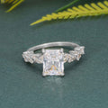 Radiant Moissanite Diamond Engagement Ring With Marquise Accent - JBR Jeweler
