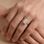 Radiant Moissanite Engagement Ring - 14K Gold Cathedral Ring