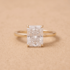 Petal radiant cut moissanite engagement ring front view