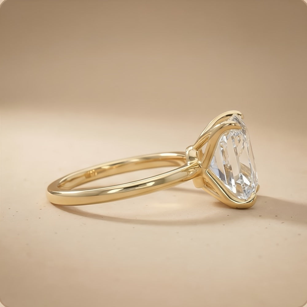 Petal collection radiant engagement ring side angle