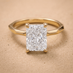 Moissanite birthstone ring for mom front view