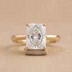 Moissanite birthstone ring for mom front view