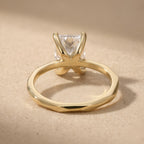 Radiant moissanite solitaire ring in 14K yellow gold