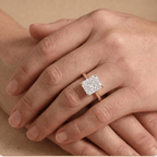 Moissanite solitaire ring gift box presentation for mom