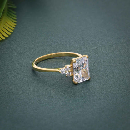 Muse Radiant Cut Moissanite Diamond Engagement Ring