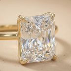 IGI certified radiant diamond solitaire ring close-up