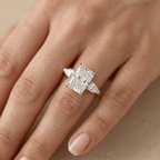 Three Stone Radiant Cut Engagement Ring for Proposal