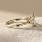 Radiant Center Diamond Ring with Two Side Stones