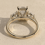 Radiant Lab Diamond Wedding Ring with Elegant Cathedral Setting