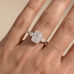 Three Stone Lab Diamond Engagement Ring for Women