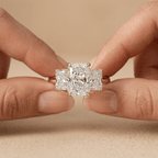 Elegant radiant cut lab grown diamond ring for her