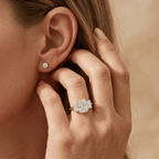 Luxury 14K gold lab diamond engagement ring with side diamonds