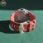 Red Army Silicone Belt Bling Fully Iced Out Diamond Watch