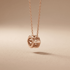 Rose Gold Eye Shaped Diamond Necklace Bezel Set Pendant