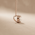 Rose Gold Round Brilliant Solitaire Pendant Necklace 16 inch