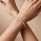 Lab diamond tennis bracelet gift for bride