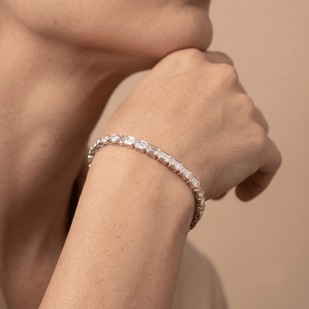 Emerald cut diamond bracelet for her