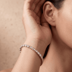 Emerald cut lab diamond tennis bracelet