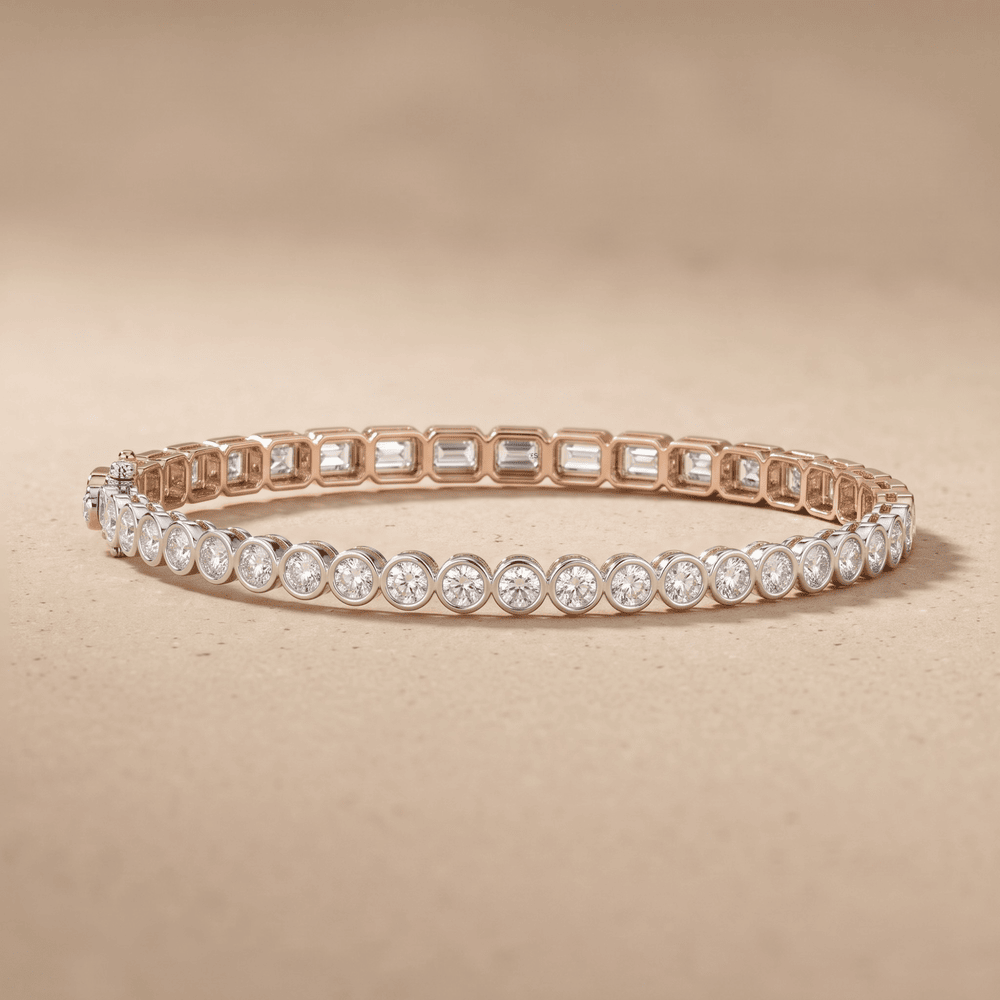 Round lab grown diamond bracelet for bride